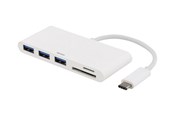 USB-Hubs - Deltaco USB 3.1 Gen 1 hub USB-C 3USB A SD/micro USB-Hubs - 3 - Weiß - USBC-HUB