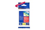 Papier, Fotopapier und Etiketten - Brother TZ 435 - White on Red - Roll (1.2 cm x 8m) - TZE435