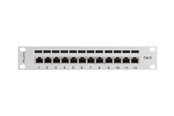 Netzwerkzubehör - Lanberg PPF6-9012-S Patch Panel 12-Port 1U 10" Cat6 FTP Shielded Grey - PPF6-9012-S