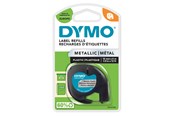 Papier, Fotopapier und Etiketten - DYMO LetraTag Metallic Etikettenband | schwarz auf Metallic-Silber | 12 mm x 4 m | selbstklebendes Etiketten - S0721730