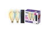 Smart-Home - WiZ ST64 E27 Amber Smart Filament Bulb 2-Pack with Remote - Dimmable warm-to-cold White LED - 929003057022