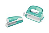 Locher und Tacker - Leitz NeXXt WOW Set Mini-Heftgerät und -Locher Eisblau - 55612051