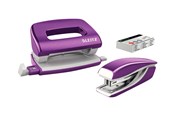 Locher und Tacker - Leitz NeXXt WOW Set Mini-Heftgerät und -Locher Violett - 55612062