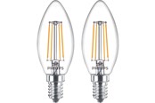 LED-Birnen - Philips LED-Lampe Classic Candle 4.3W/827 (40W) Clear 2-pack E14 - 929001889767