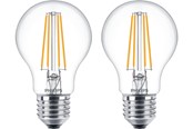 LED-Birnen - Philips LED-Lampe Classic Standard 7W/827 (60W) Clear 2-pack E27 - 929001387368