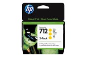 Druckerzubehör - Tinte & Toner - HP 712 / 3ED79A 3-Pack Yellow Ink - 3ED79A