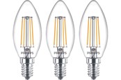 LED-Birnen - Philips LED-Lampe Classic Candle 4.3W/827 (40W) Clear 3-pack E14 - 929001889733