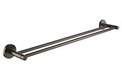 Badezimmerzubehör - Grohe Essentials, Doppel-Badetuchhalter, hard graphite gebürstet - 40802AL1