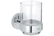 Badezimmerzubehör - Grohe Essentials, Glas mit Halter, chrom - 40447001