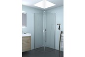 Duschabtrennungen, Duschkabinen und Zubehör - Dansani match quadrant hinged door 79-81 cm satin/clear - E81-01