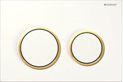 Installationssysteme - Geberit actuator plate omega20 for dual flush: white / gold - 115.085.KK.1