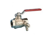 Armaturen - Pettinaroli F x f fullway ball valve with drain-off and red steel lever - 51CS-008