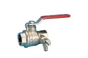 Armaturen - Pettinaroli F x f fullway ball valve with drain-off and red steel lever - 51CS-006