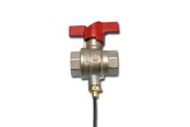 Armaturen - Pettinaroli F x f ball valve with sensor connection red butterfly handl - 52CES-006