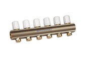 Fußbodenheizung - Pettinaroli Linear manifold 1x3/4/18 with thermostatic option or electrical control for return pipes compression ends without fittings 5 outlets - 7035TEM-008-05