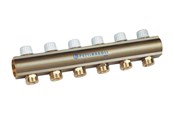 Fußbodenheizung - Pettinaroli Linear manifold 1x3/4/18 with incorporated lockshield valve 3 outlets - 7035DM-008-03