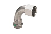Druckrohre und Armaturen - Viega Sanpress Inox transition bend 90° socket/socket 15 mm x 1/2" stainless steel - 437091