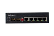 Switches - StarTech.com Industrial 5 Port Gigabit Ethernet Switch 5 PoE RJ45 +2 SFP Slots 30W PoE+ 48VDC 10/100/1000 Power Over Ethernet LAN Switch -40C to 75C with DIN Connector/Mountable - switch - 6 ports - IES1G52UPDIN