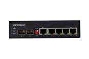 Switches - StarTech.com Industrial 5 Port Gigabit Ethernet Switch 5 PoE RJ45 +2 SFP Slots 30W PoE+ 48VDC 10/100/1000 Power Over Ethernet LAN Switch -40C to 75C with DIN Connector/Mountable - switch - 6 ports - IES1G52UPDIN