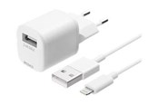 Handys - Adapter und Ladegeräte - Deltaco USB wall charger USB-A 2.4 A incl. 1 m - USB-AC181