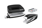 Locher und Tacker - Leitz NeXXt WOW Set Mini-Heftgerät und -Locher Schwarz - 55612095
