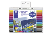 Hobby-Zubehör - Staedtler Double-ended fabric pens 12 pcs - 3190 TB12