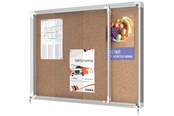 Konferenz und Präsentation - Nobo Premium Plus Schaukasten für den Innenbereich 8 x A4, Kork, Schiebetür - 1915331