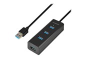 USB-Hubs - AXAGON N HUE-S2BL - hub - 4 ports USB-Hubs - USB 3.2 - 4 - Schwarz - HUE-S2BL