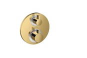 Mischbatterien und Armaturen - Hansgrohe ecostat s thermostatic mixer for concealed installation for 2 outlets with shut-off / diverter valve polished gold-optic - 15758990