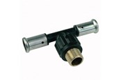 Alu pex Systeme - Henco press tee male iron centre 50 x 112 x 50 mm - 14PK-500850-N