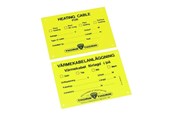 Fußbodenheizung - Raychem Warning label heattracing - C97690-000