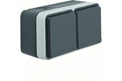 Schaltereinheiten - Berker Schuko socket outlet 2gang horizon w1 grey - 47843515