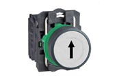 Druckknöpfe und Signalgeräte - Schneider Electric Harmony push button complete with spring return and flat touch surface in white with black arrow 1xno xb5aa3341 - XB5AA3341