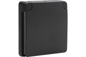 Schaltereinheiten - Niko-Servodan Adapter frame with hinged lid suitable for 45 x 45 mm functions in splashproof surface-mounting outlets black - 761-85000