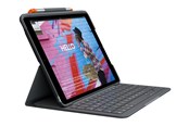 Tastaturen - Logitech Slim Folio - keyboard and folio case - QWERTZ - Swiss - graphite - Tastatur & Folio-Set - Schweiz - Grau - 920-009476