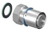 Alu pex Systeme - Uponor s-press plus adapter with swivel nut and flat sealing washer 25 mm x 34 - 1070606