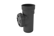 Entwässerungsprodukte - Wavin Wafix pp acces pipe 110 mm with cover grey - 1450940