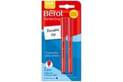 Utensilien zum Schreiben und Zeichnen - Berol Schreibstifte, 0,7mm, runde Form, bunte Schaftfarben, 2er Pack, Blau - 2056932