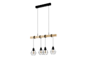 Lampen - EGLO TOWNSHEND 5 Hängeleuchte, schwarz, braun - 44075
