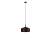 Lampen - EGLO OBREGON Hängeleuchte, braun, creme, eiche - 95385