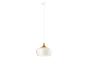 Lampen - EGLO OBREGON Hängeleuchte, creme, eiche - 95383