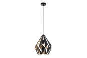 Lampen - EGLO CARLTON 1 Hängeleuchte, schwarz, gold - 49931