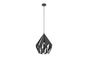 Lampen - EGLO CARLTON 1 Hängeleuchte, schwarz, silber - 49879