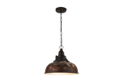 Lampen - EGLO GRANTHAM 1 Hängeleuchte, antik-braun, beige - 49819