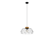 Lampen - EGLO PADSTOW Hängeleuchte, schwarz, natur - 44089