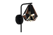 Lampen - EGLO CARLTON 4 Wandleuchte, schwarz, kupferfarben-antik - 43057