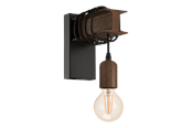 Lampen - EGLO TOWNSHEND 4 Wandleuchte, schwarz, braun - 43152