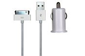 Handys - Adapter und Ladegeräte - Sinox 12V Car Charger w/30-pin 1.0A - 1m - White - SXI782