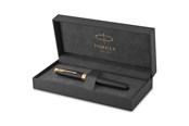 Utensilien zum Schreiben und Zeichnen - Parker Sonnet Füller | Matt-Schwarze Lackierung mit Goldzierteilen | Füllfederhalter mit feiner Feder | Geschenkbox - 1931516