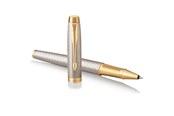 Utensilien zum Schreiben und Zeichnen - Parker IM Tintenroller | Premium Warm Silver | feine Spitze | Schwarz | Geschenkbox - 1931686